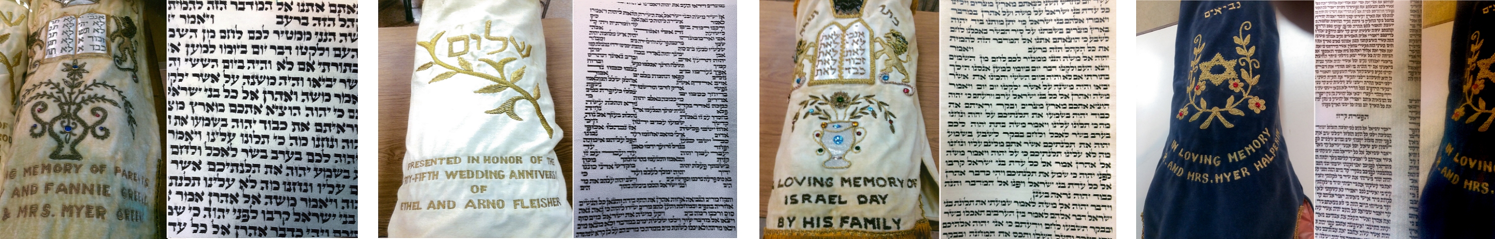 Thee Torahs and One Haftorah Scroll
